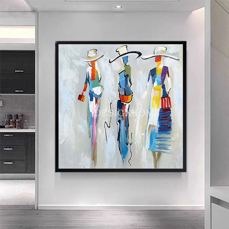 stylized figures in colors