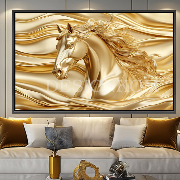 gold 3d horse