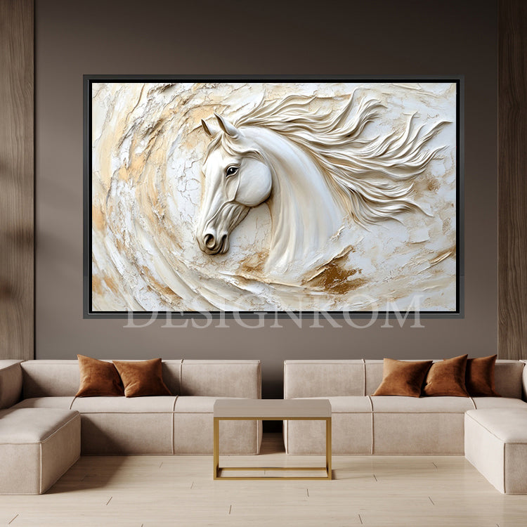 beige and brown horse