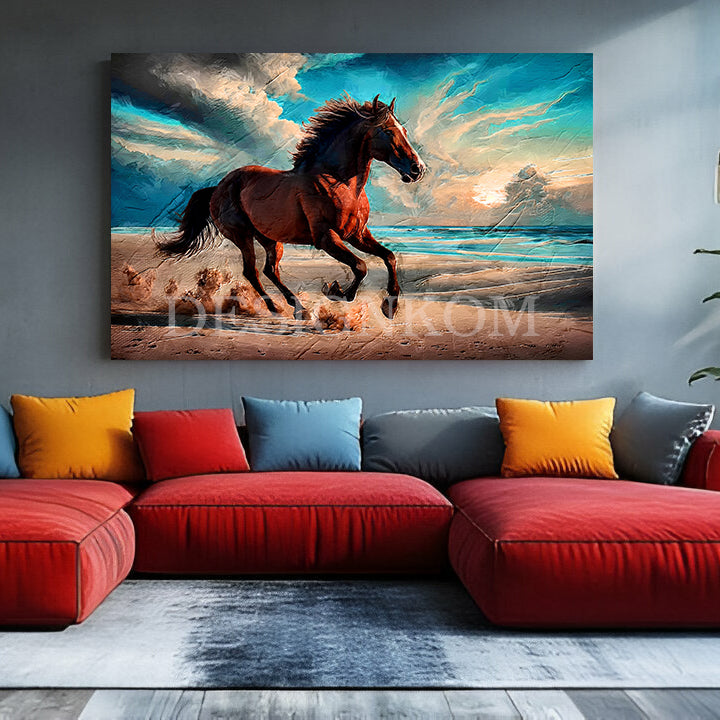 elegant horse on beach