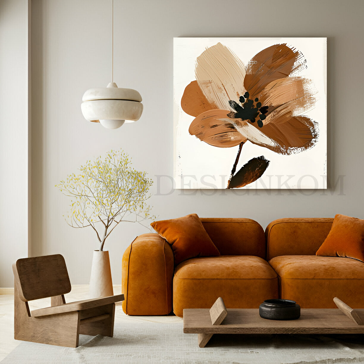 clean flower brown design