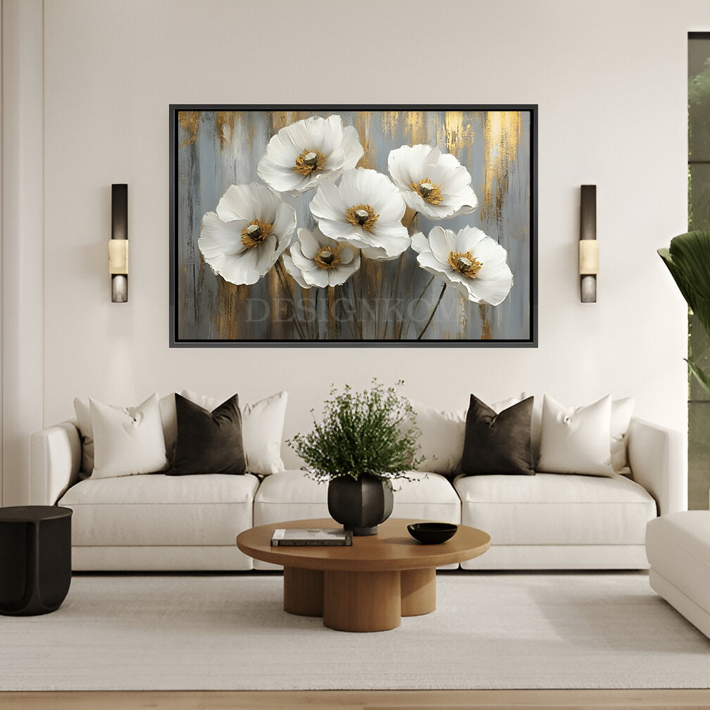 the six White and Gold Flowers
