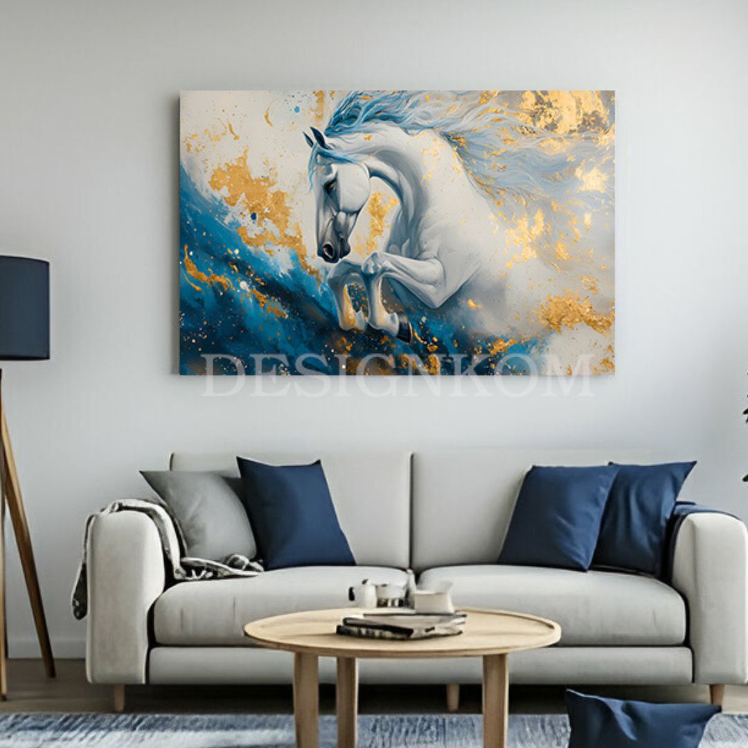 Horse cross blue marbel