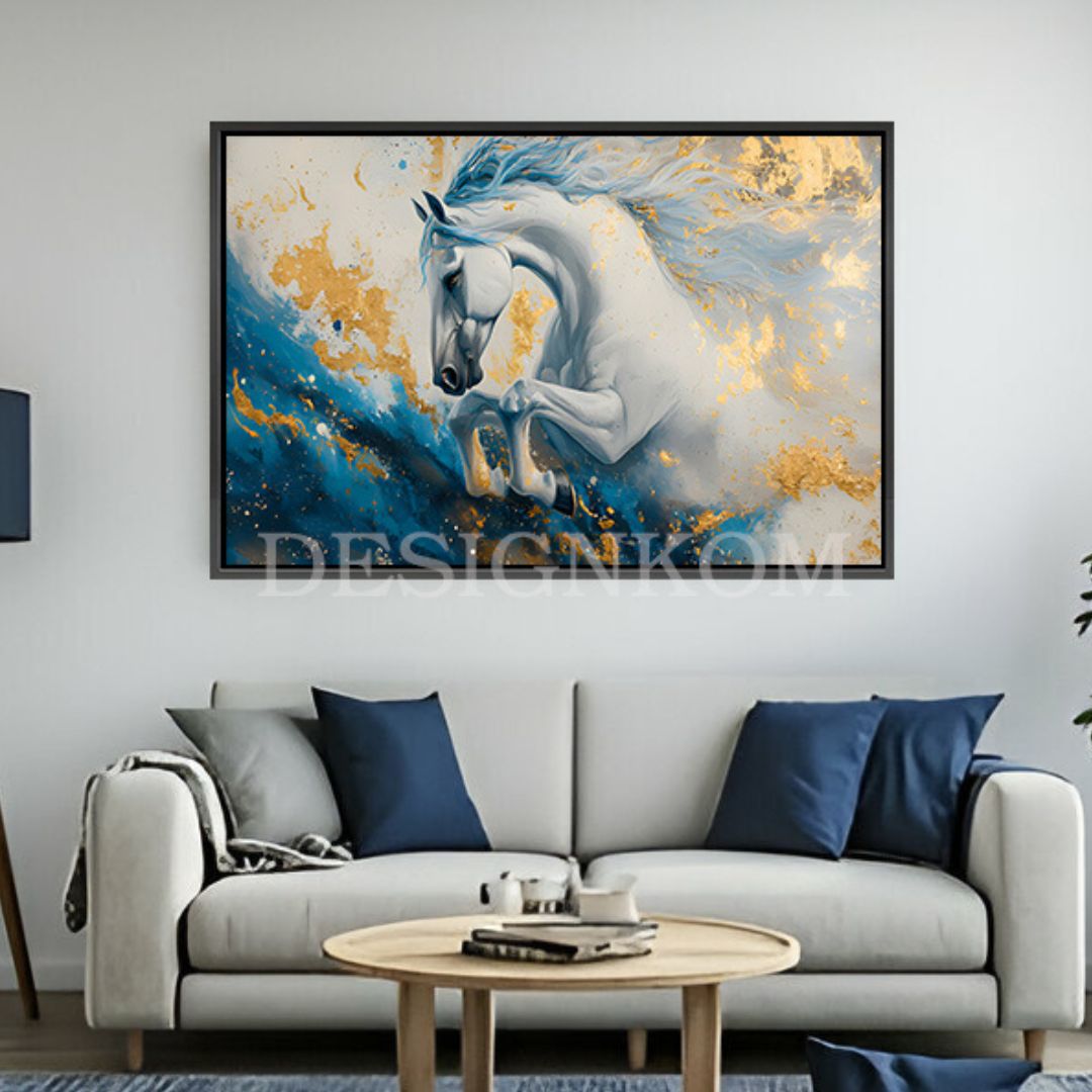 Horse cross blue marbel