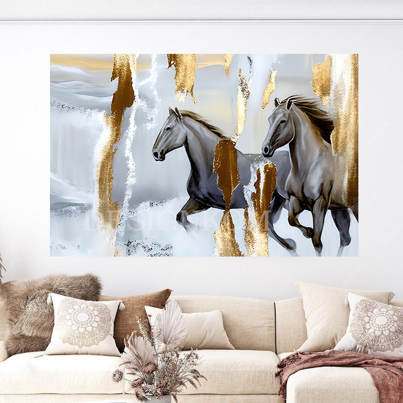 horses walking together