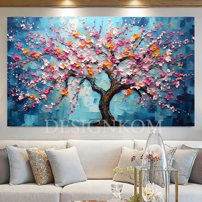 multi-colored flowering tree