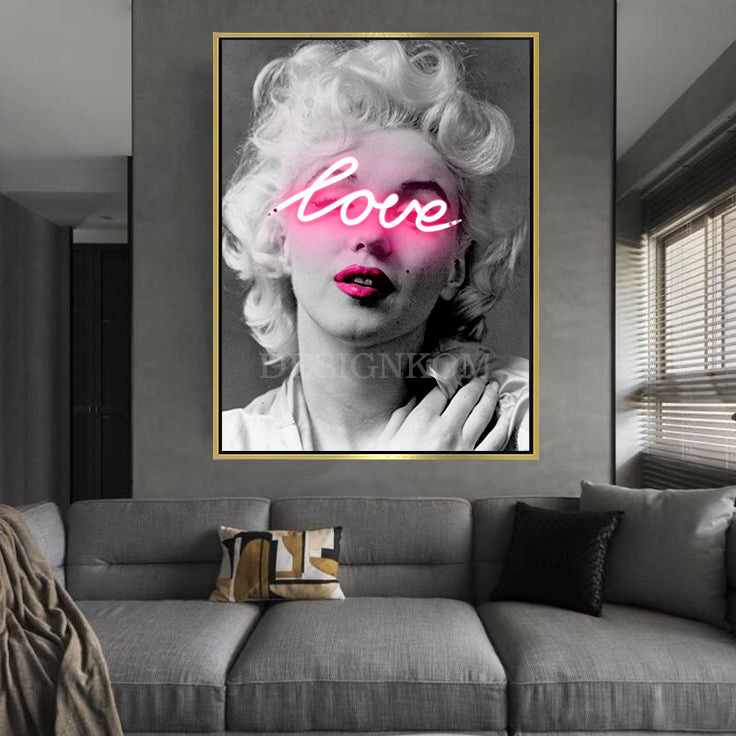marilyn love neon pop art