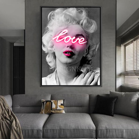 marilyn love neon pop art
