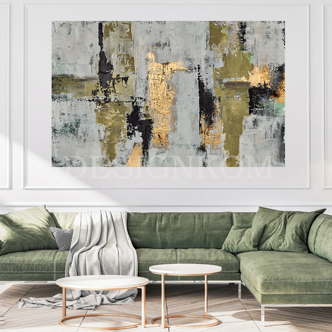 Abstract – Green, Taupe, Gold