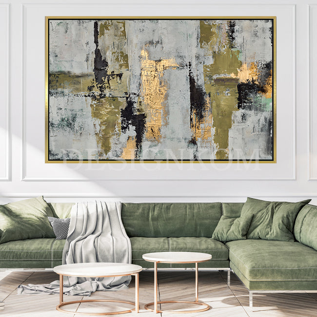 Abstract – Green, Taupe, Gold