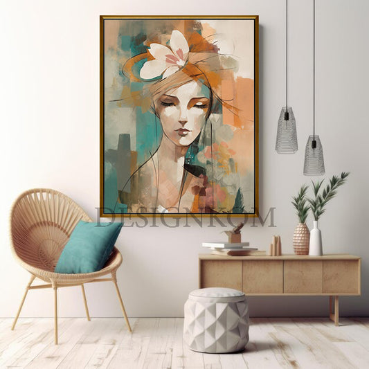trendy woman flower