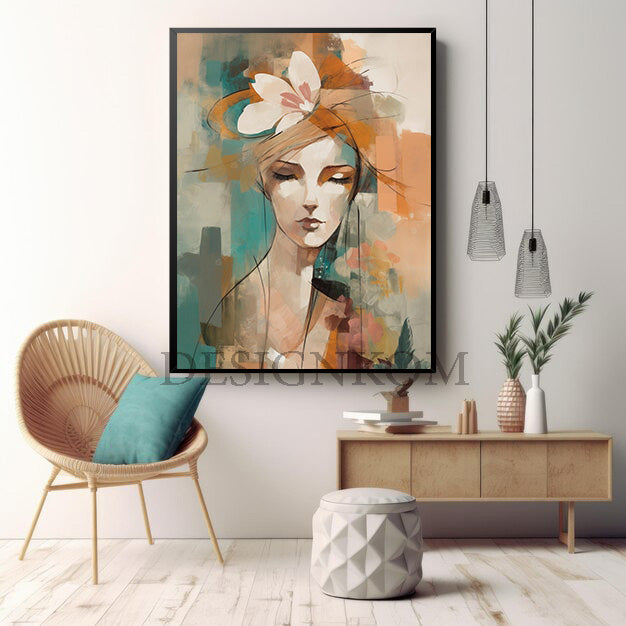 trendy woman flower