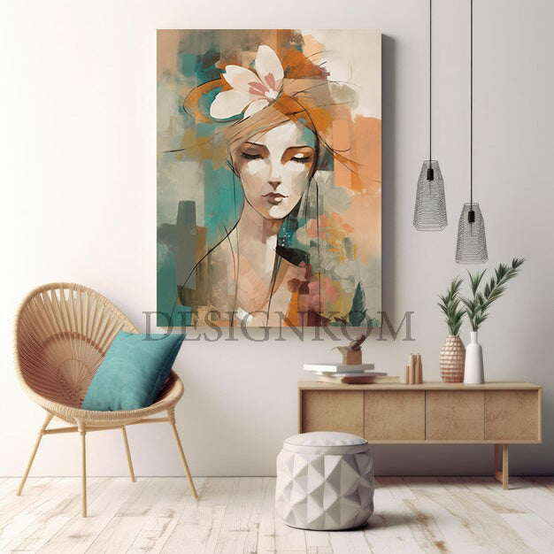 trendy woman flower