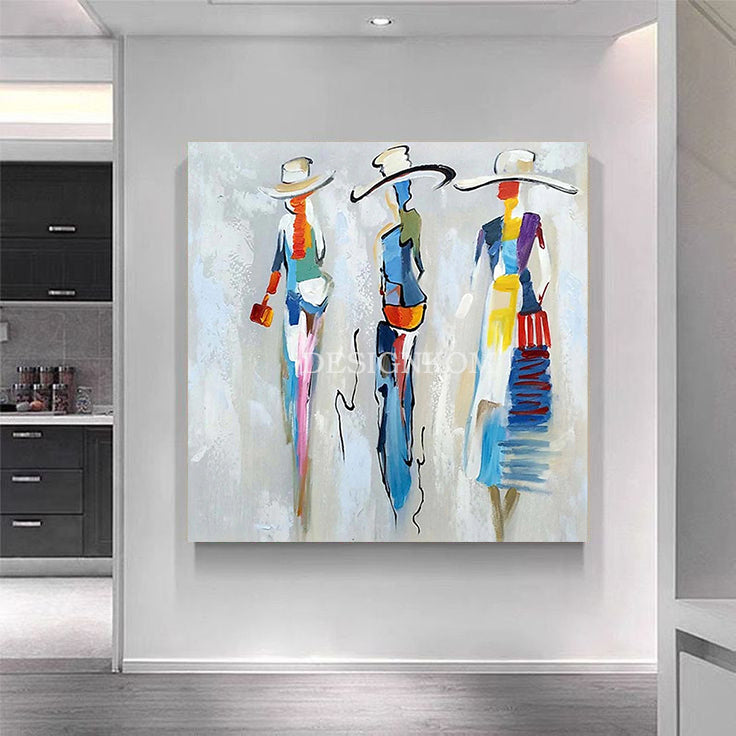 stylized figures in colors