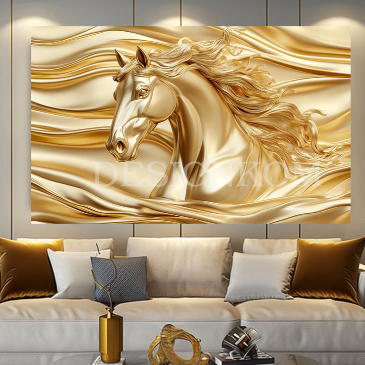 gold 3d horse