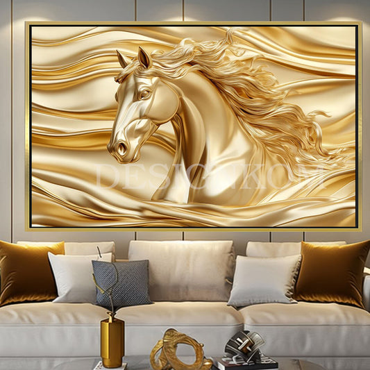 gold 3d horse