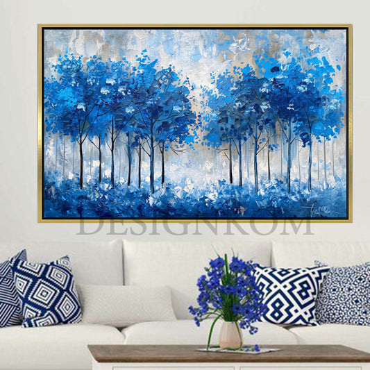 trees bright blue