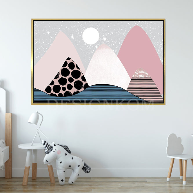 Montagnes Pastel Rose et Noir