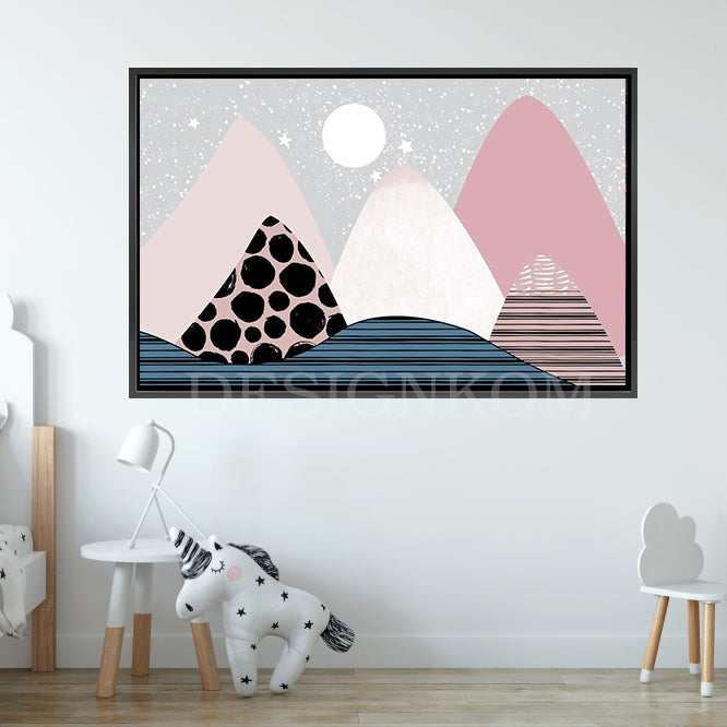 Montagnes Pastel Rose et Noir