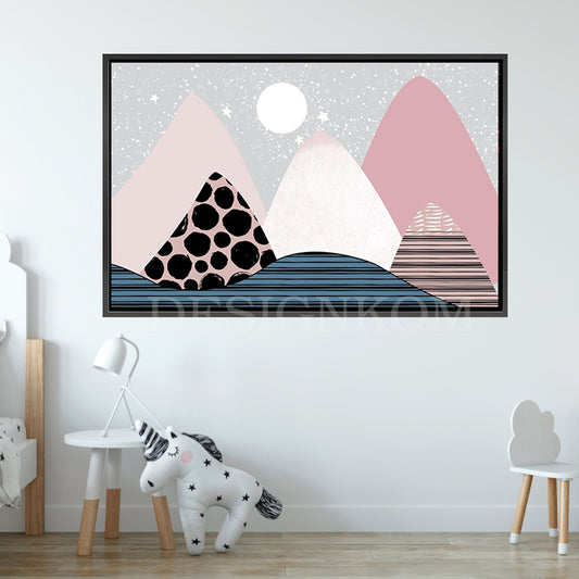 Montagnes Pastel Rose et Noir
