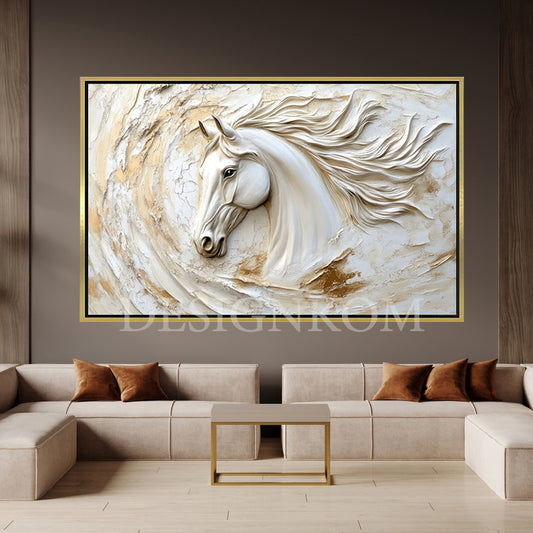 beige and brown horse