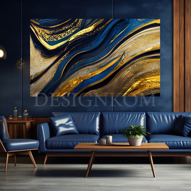 Blue and Gold Marble