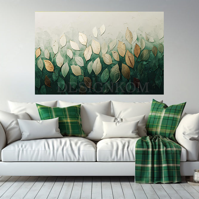 green golden leaves