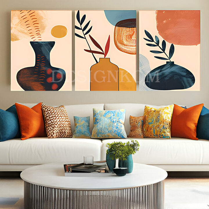 artistic vases and foliage