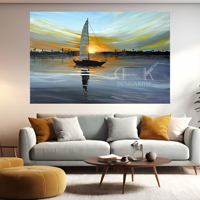sailboat at sunset