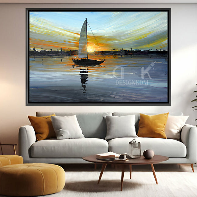 sailboat at sunset