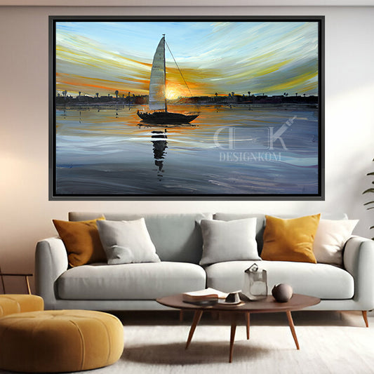 sailboat at sunset