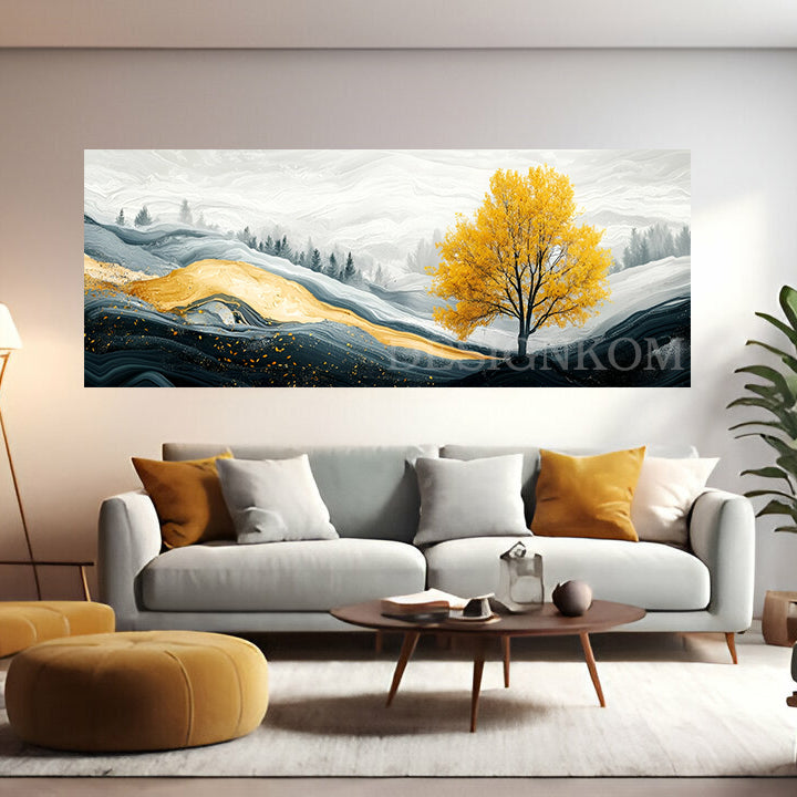 wild golden yellow tree