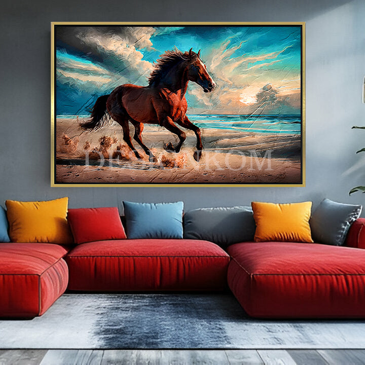 elegant horse on beach