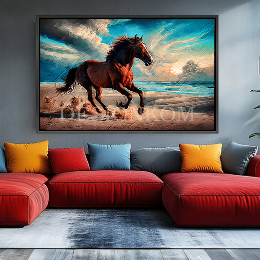 elegant horse on beach
