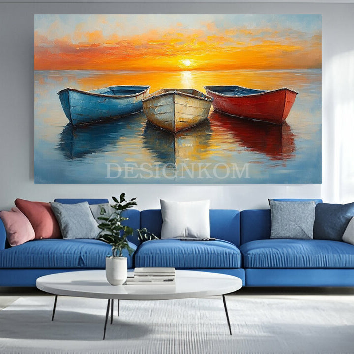 Three Boats sunset