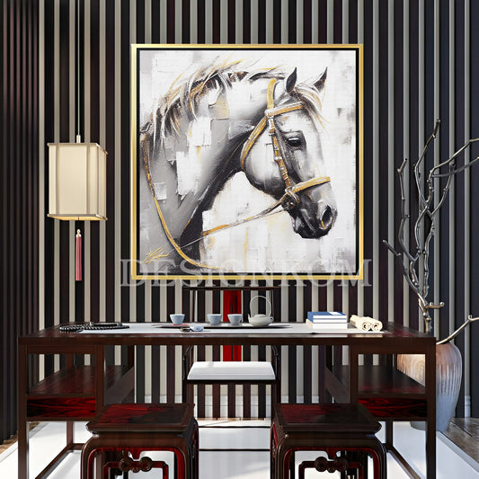 nobility of horse in gray
