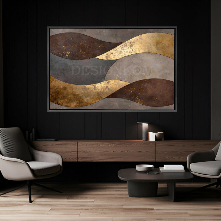 abstract wave golden brown