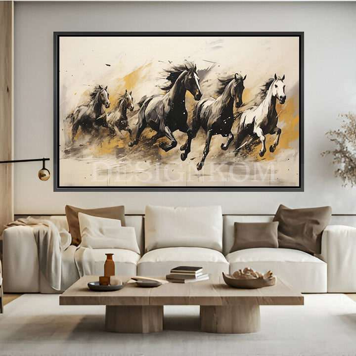 horses galloping freely