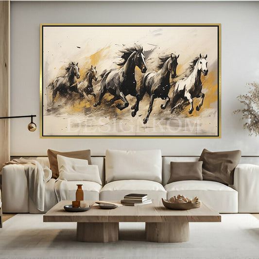 horses galloping freely
