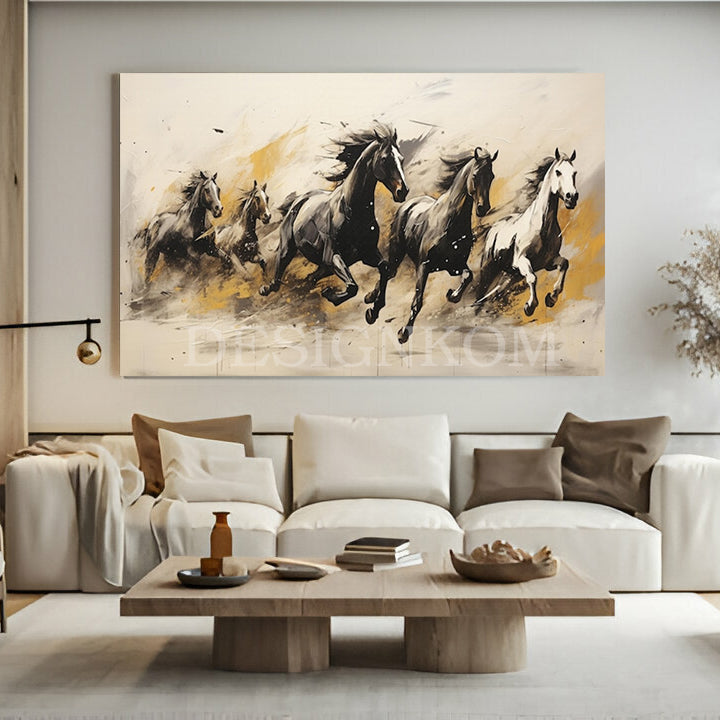 horses galloping freely