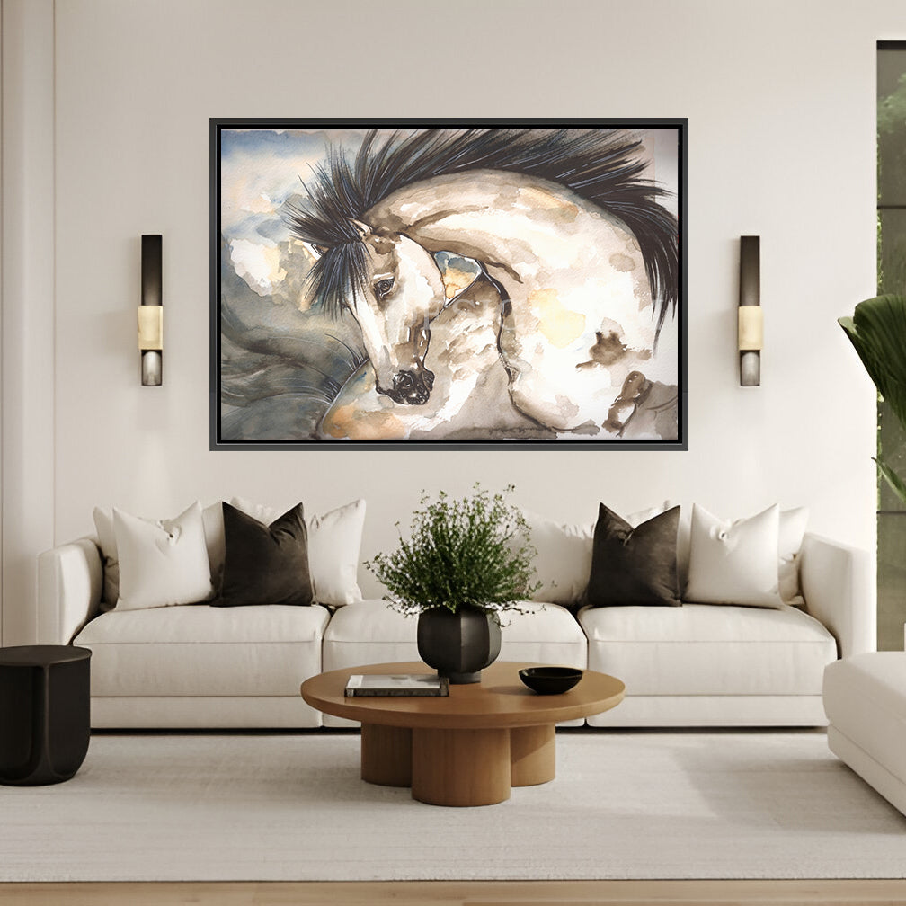 Horse stylish black mane