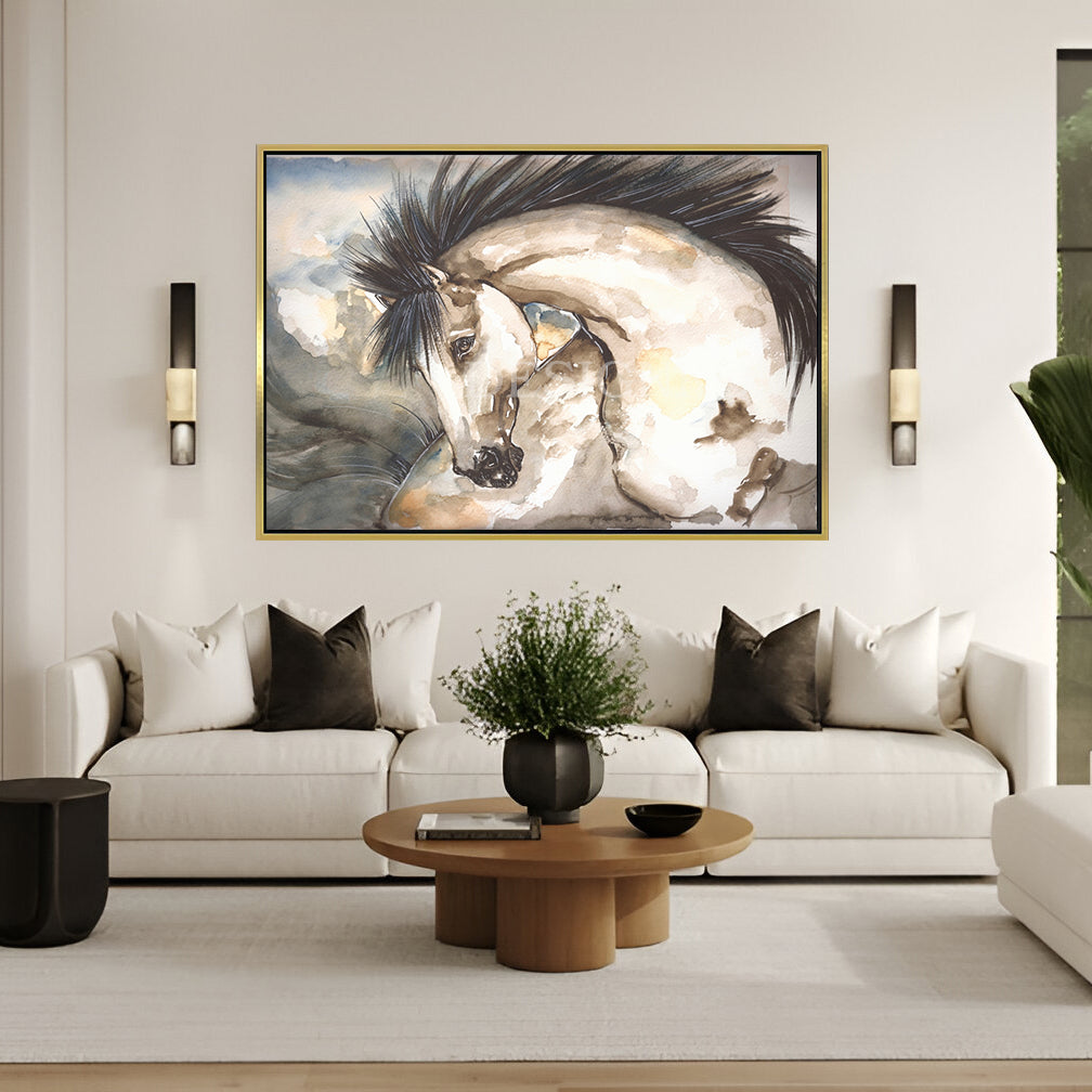 Horse stylish black mane