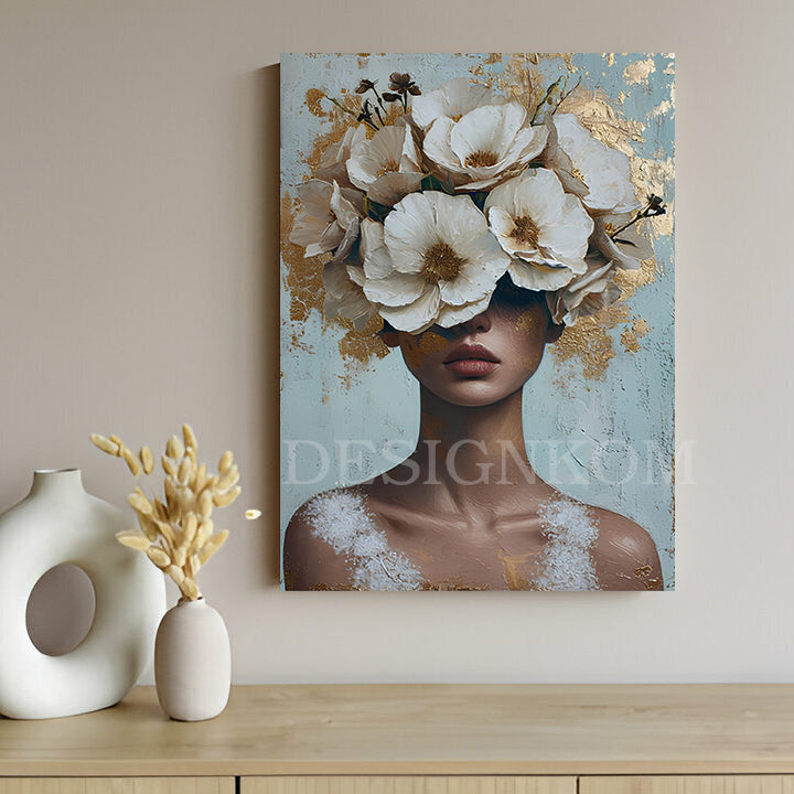 white flower crown woman