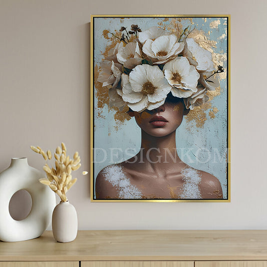 white flower crown woman