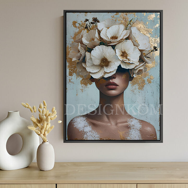 white flower crown woman