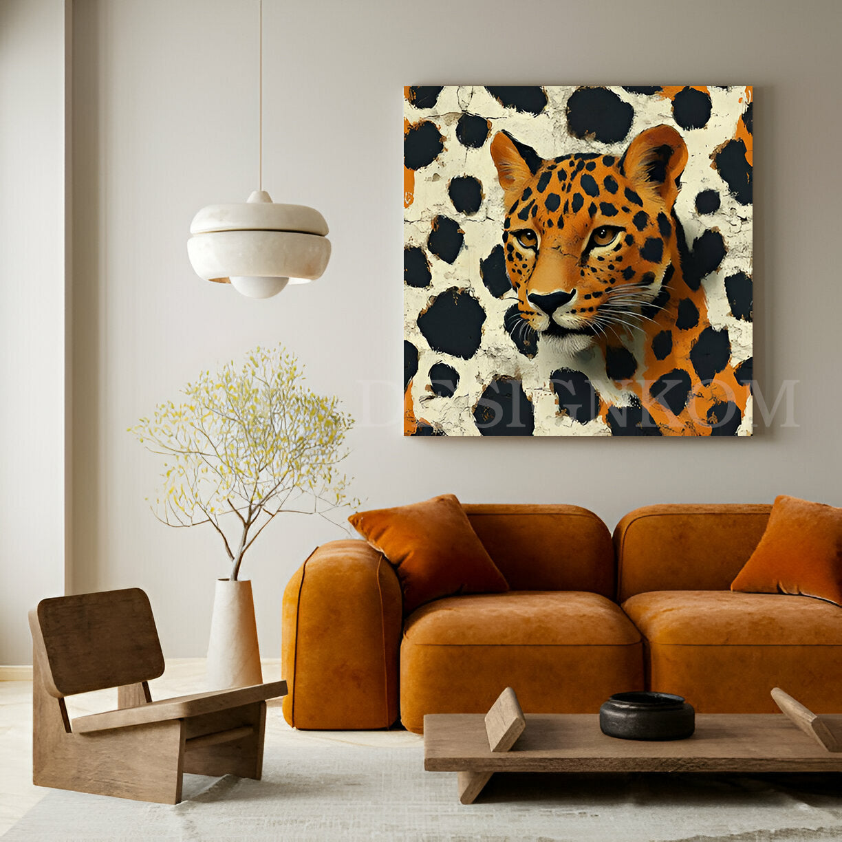 Leopard with Textured Background