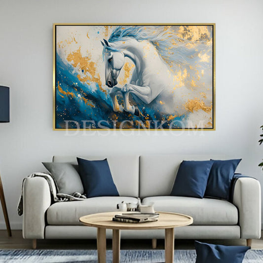 Horse cross blue marbel