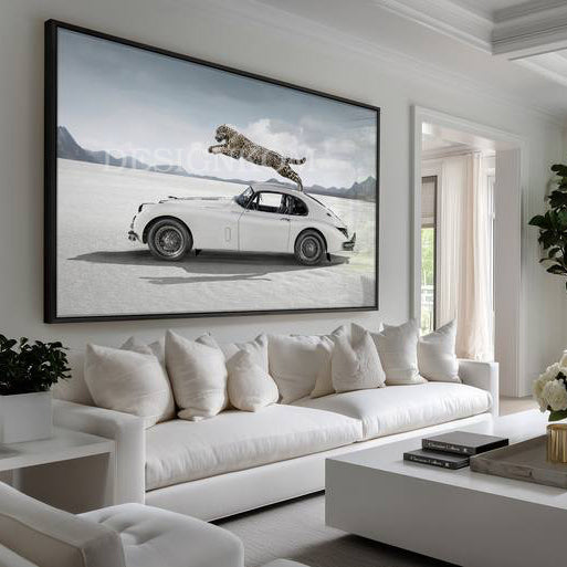 Jaguar Vintage Car & Cheetah