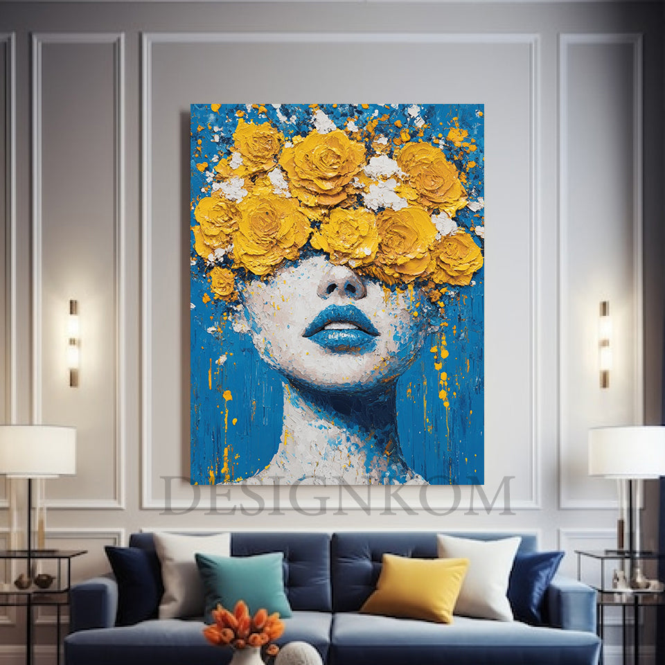 woman  yellow flowers