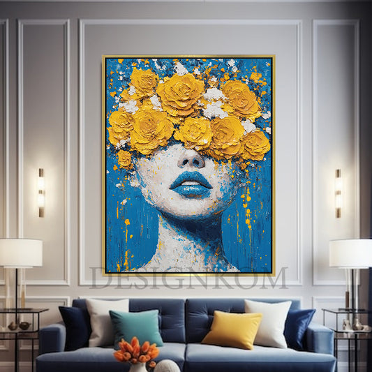 woman  yellow flowers